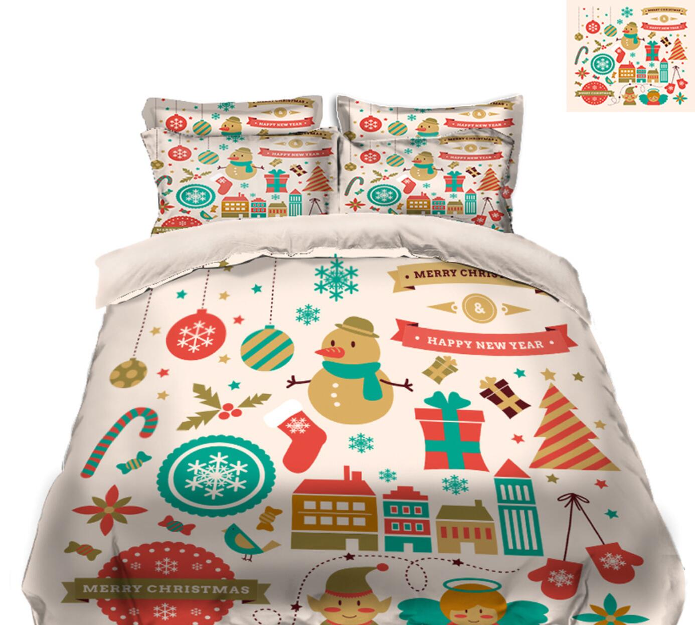 3D Christmas Pattern 45063 Christmas Quilt Duvet Cover Xmas Bed Pillowcases