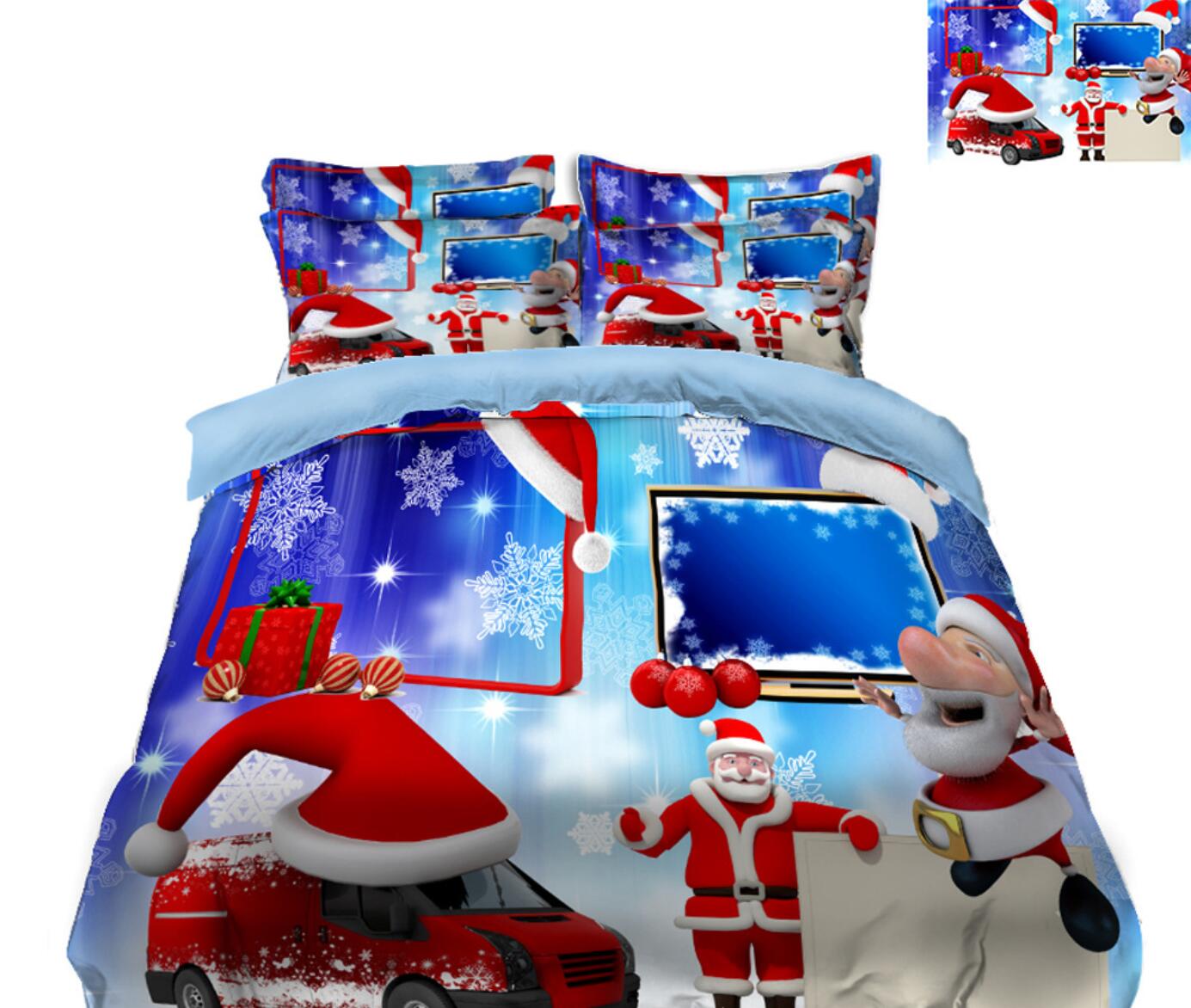 3D Santa Gift 45065 Christmas Quilt Duvet Cover Xmas Bed Pillowcases