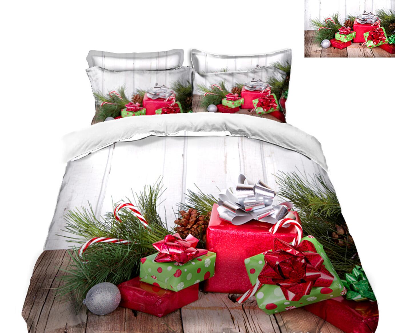 3D Gift 45086 Christmas Quilt Duvet Cover Xmas Bed Pillowcases
