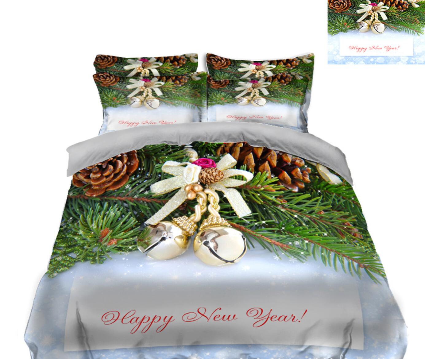3D Bells 45087 Christmas Quilt Duvet Cover Xmas Bed Pillowcases