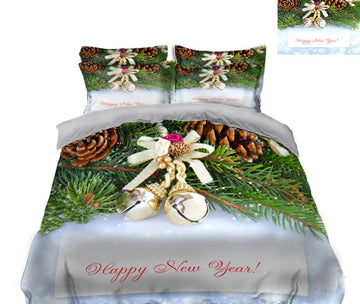 3D Bells 45087 Christmas Quilt Duvet Cover Xmas Bed Pillowcases
