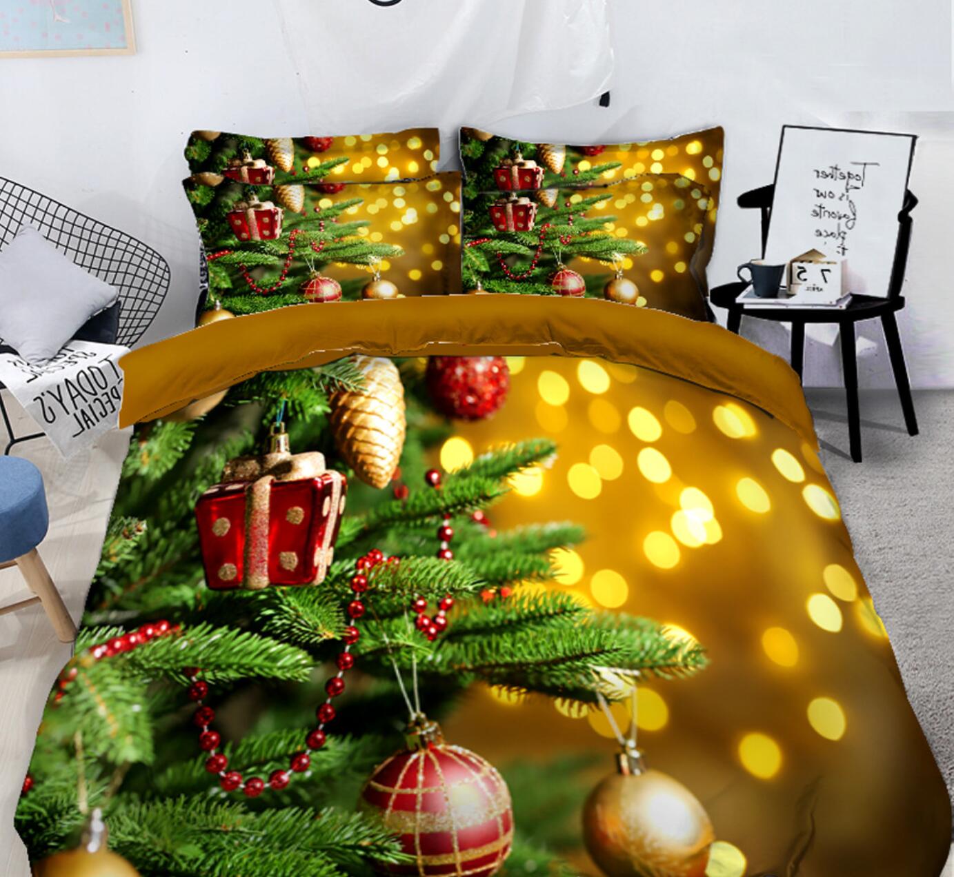 3D Christmas Tree Pendant 45090 Christmas Quilt Duvet Cover Xmas Bed Pillowcases