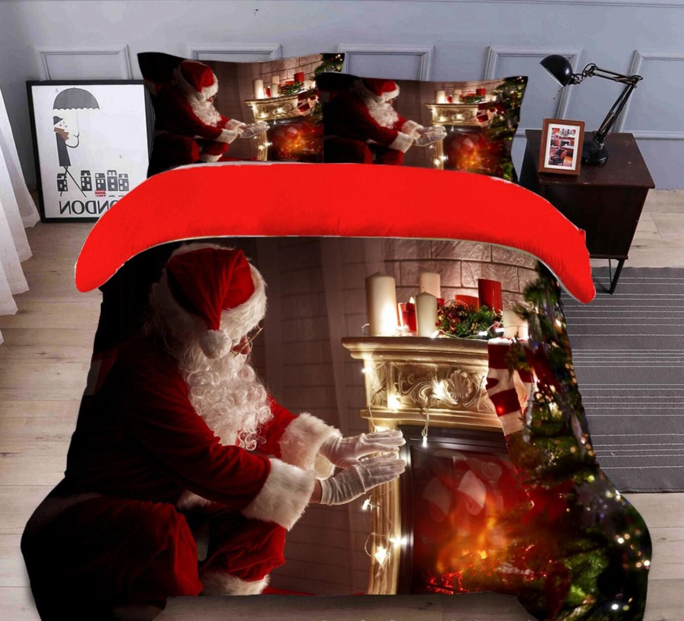 3D Santa Claus 45109 Christmas Quilt Duvet Cover Xmas Bed Pillowcases