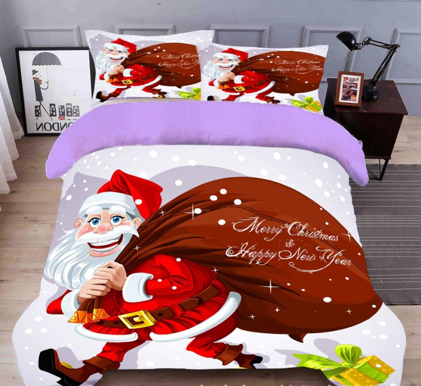 3D Santa Claus 45115 Christmas Quilt Duvet Cover Xmas Bed Pillowcases
