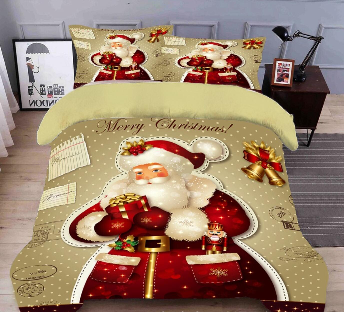 3D Santa Claus 45124 Christmas Quilt Duvet Cover Xmas Bed Pillowcases