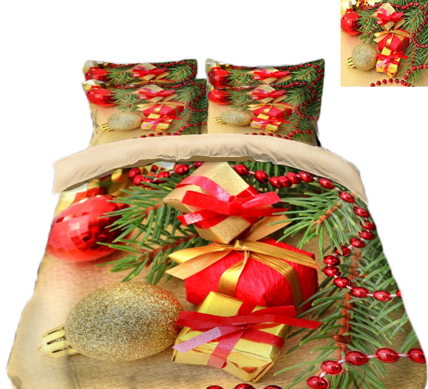 3D Christmas Gift 45127 Christmas Quilt Duvet Cover Xmas Bed Pillowcases