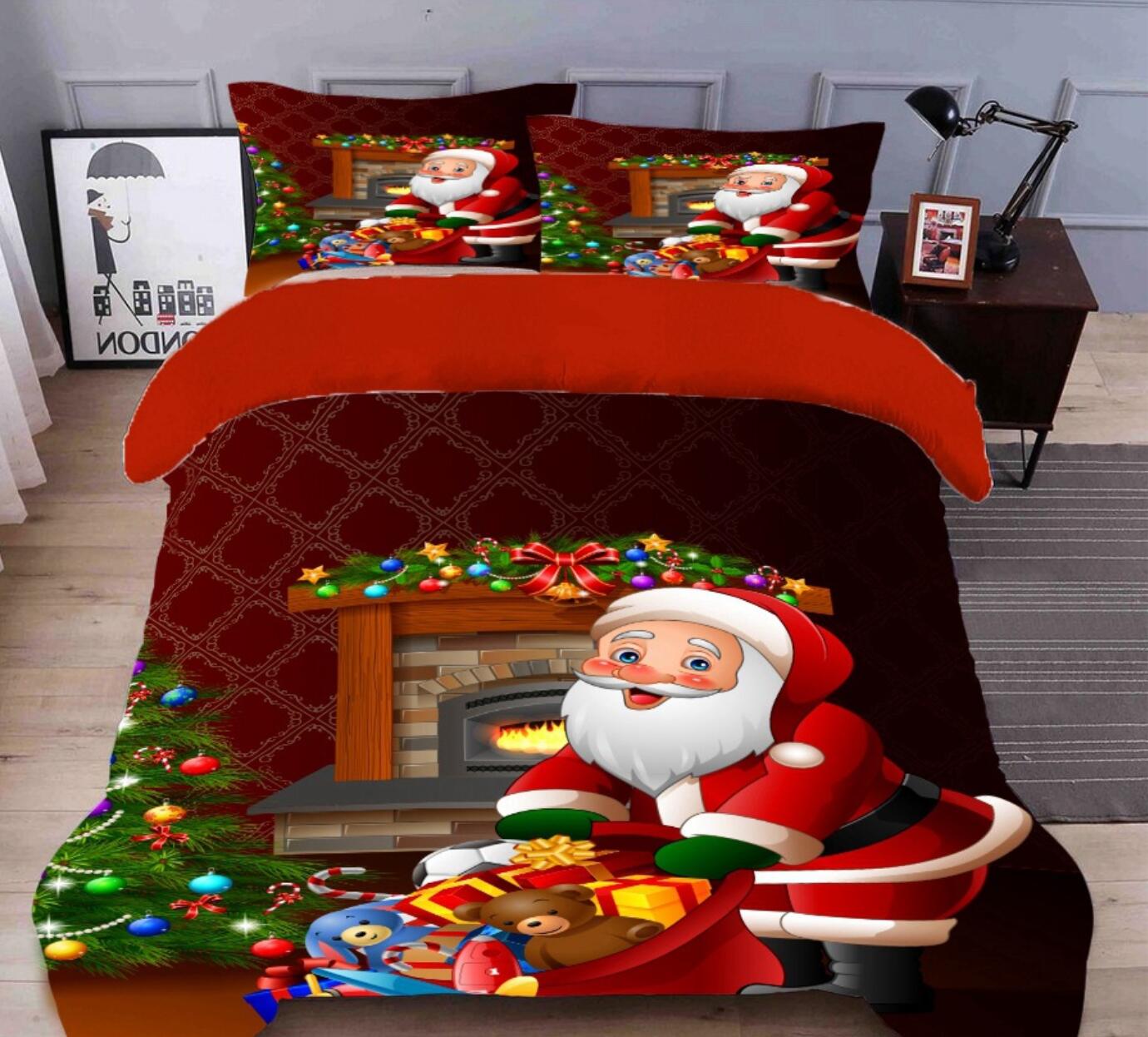 3D Santa Gift 45137 Christmas Quilt Duvet Cover Xmas Bed Pillowcases