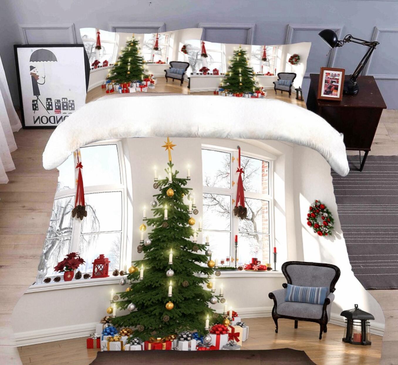 3D Christmas Tree 45157 Christmas Quilt Duvet Cover Xmas Bed Pillowcases