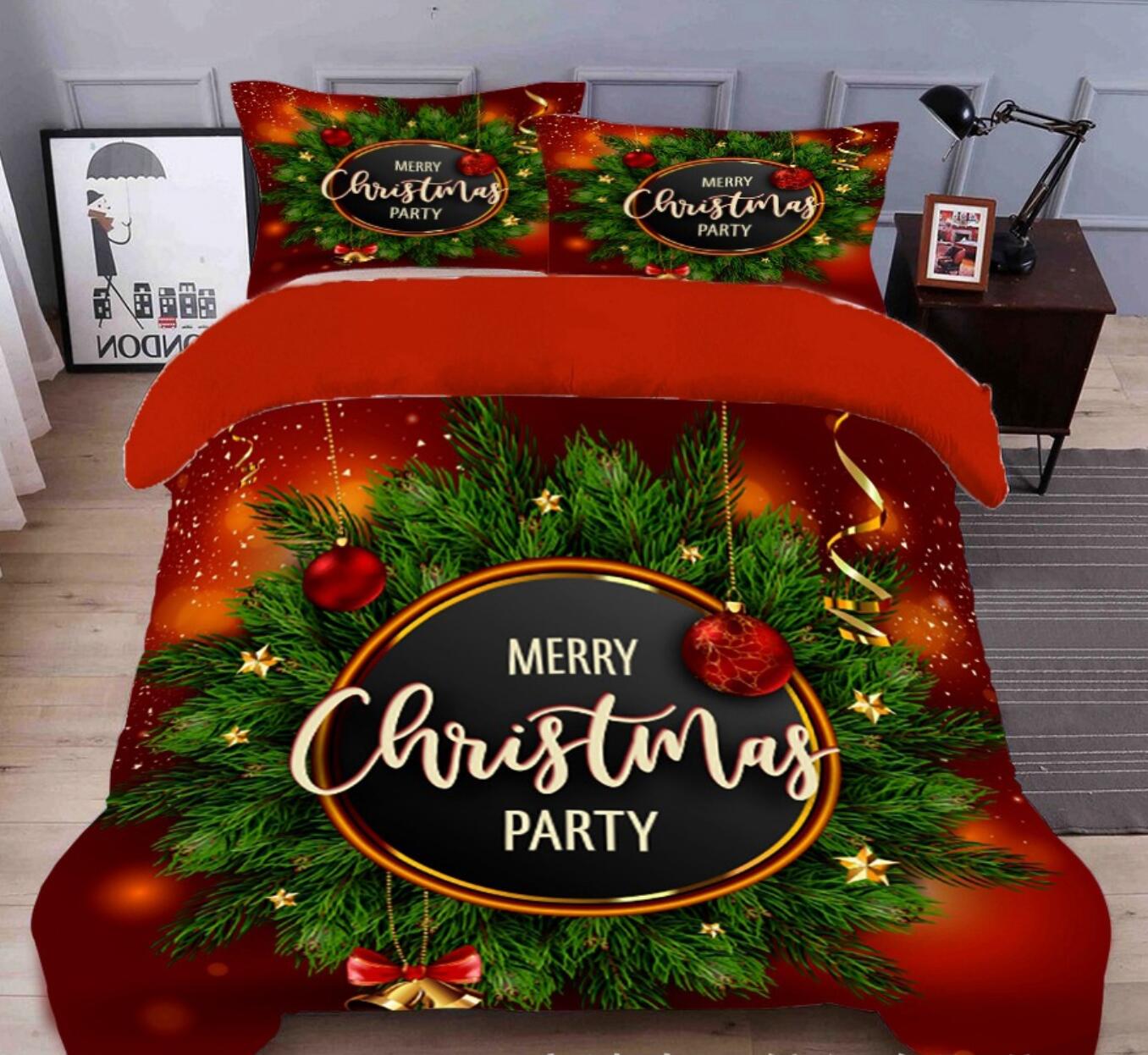 3D Merry Christmas 45165 Christmas Quilt Duvet Cover Xmas Bed Pillowcases