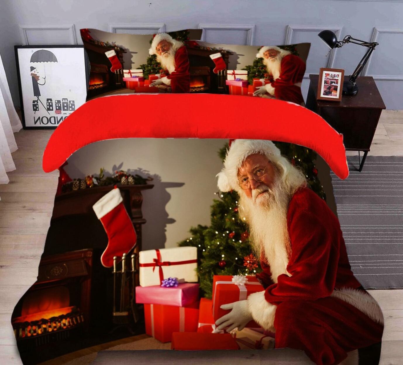 3D Santa Claus 45166 Christmas Quilt Duvet Cover Xmas Bed Pillowcases