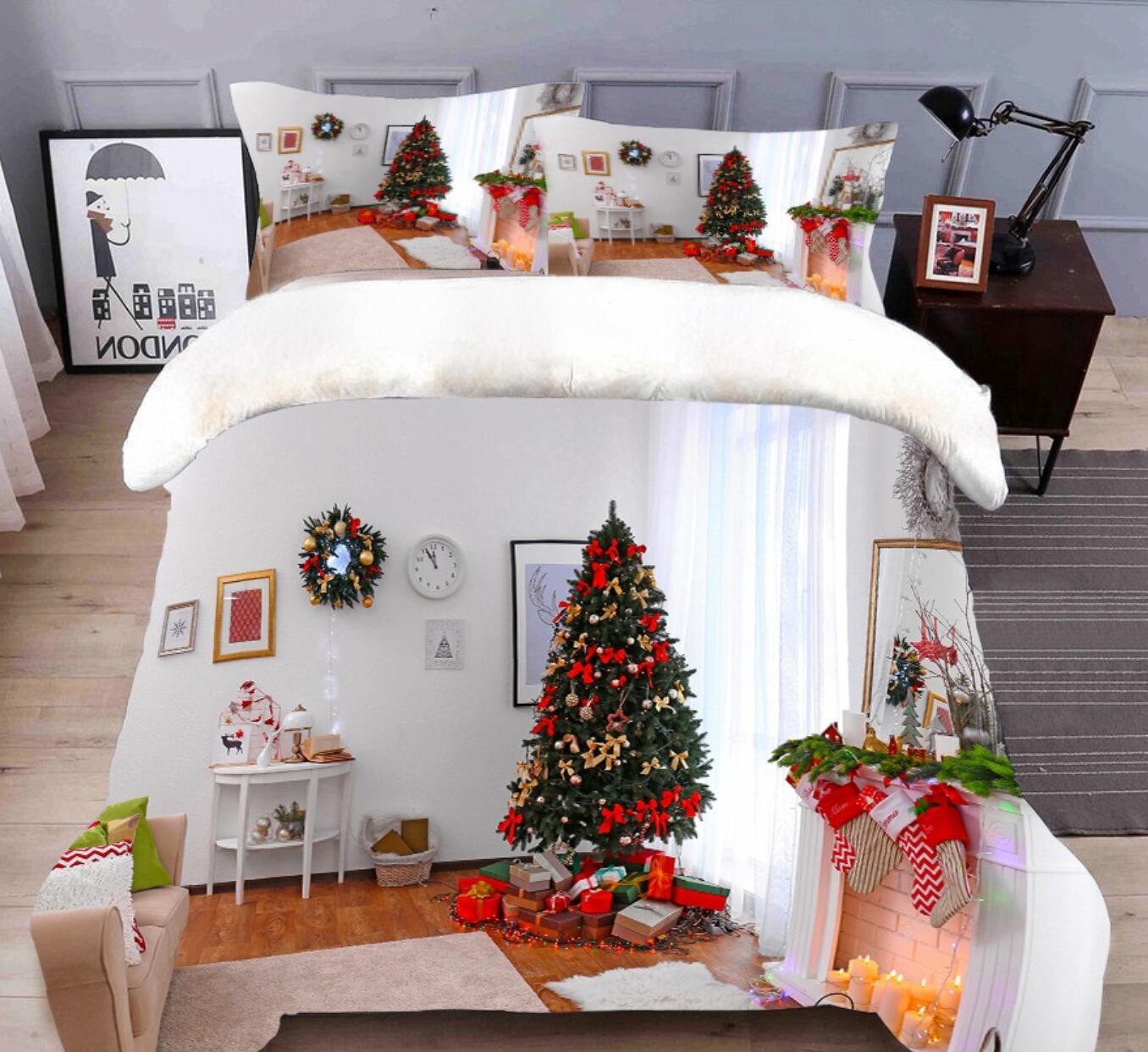 3D Christmas Tree 45167 Christmas Quilt Duvet Cover Xmas Bed Pillowcases