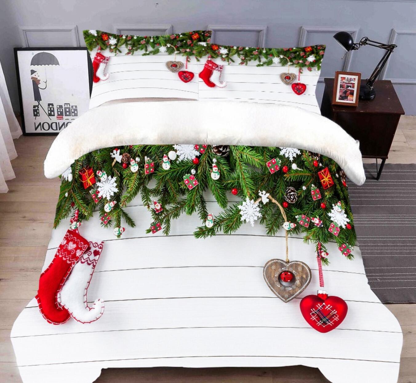 3D Branch Pendant 45171 Christmas Quilt Duvet Cover Xmas Bed Pillowcases