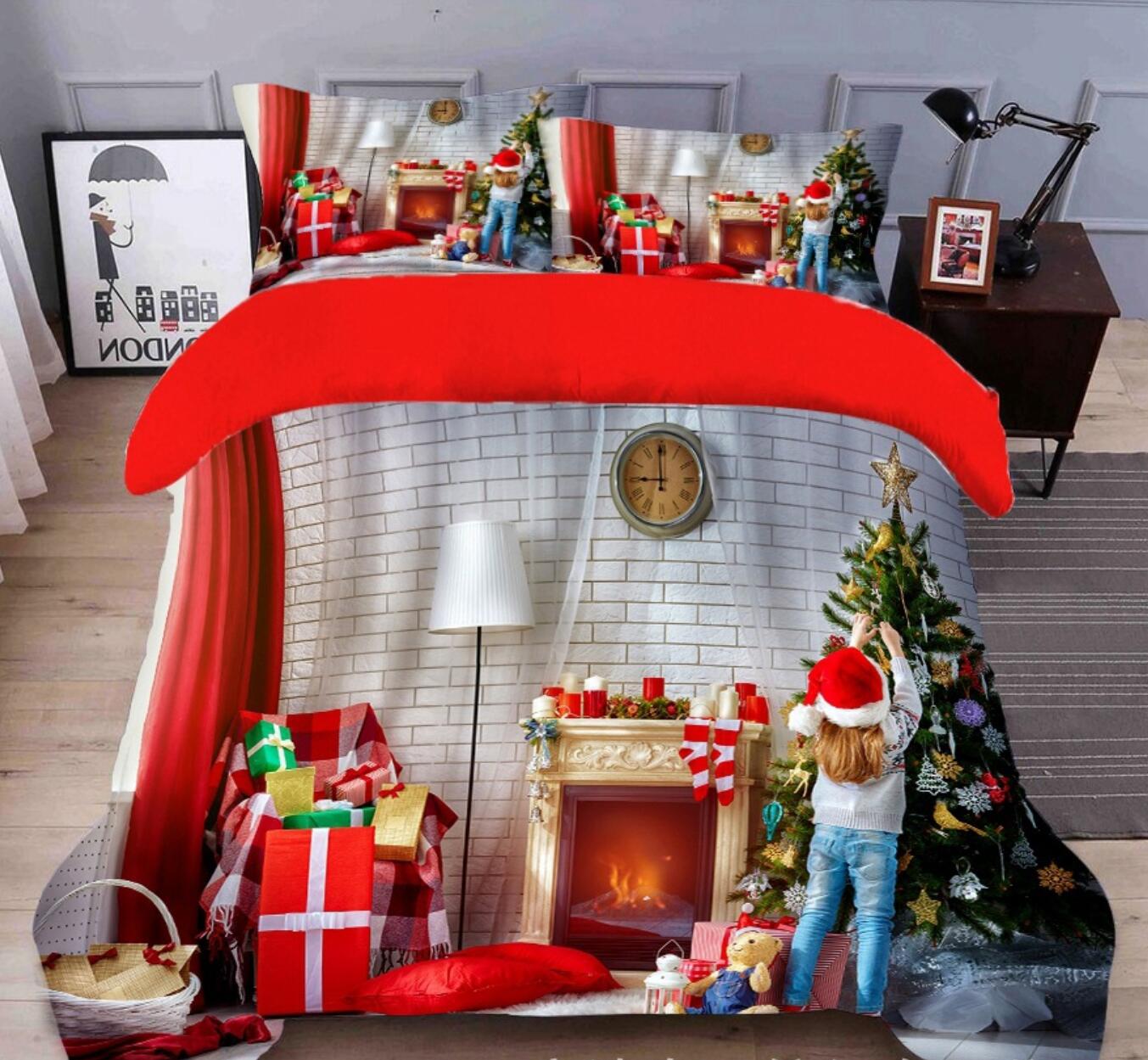 3D Christmas Gift 45176 Christmas Quilt Duvet Cover Xmas Bed Pillowcases