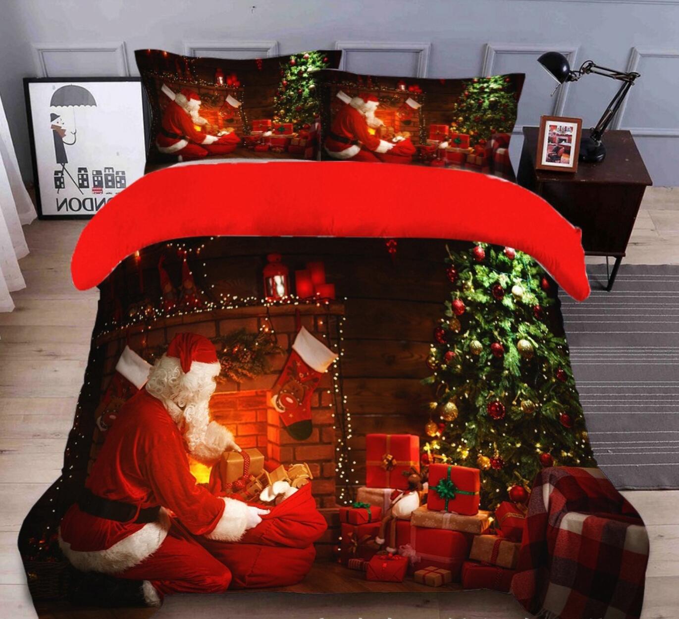 3D Santa Claus 45187 Christmas Quilt Duvet Cover Xmas Bed Pillowcases