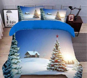 3D Snow Tree 45197 Christmas Quilt Duvet Cover Xmas Bed Pillowcases