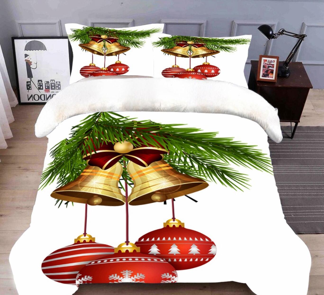 3D Bells 45199 Christmas Quilt Duvet Cover Xmas Bed Pillowcases