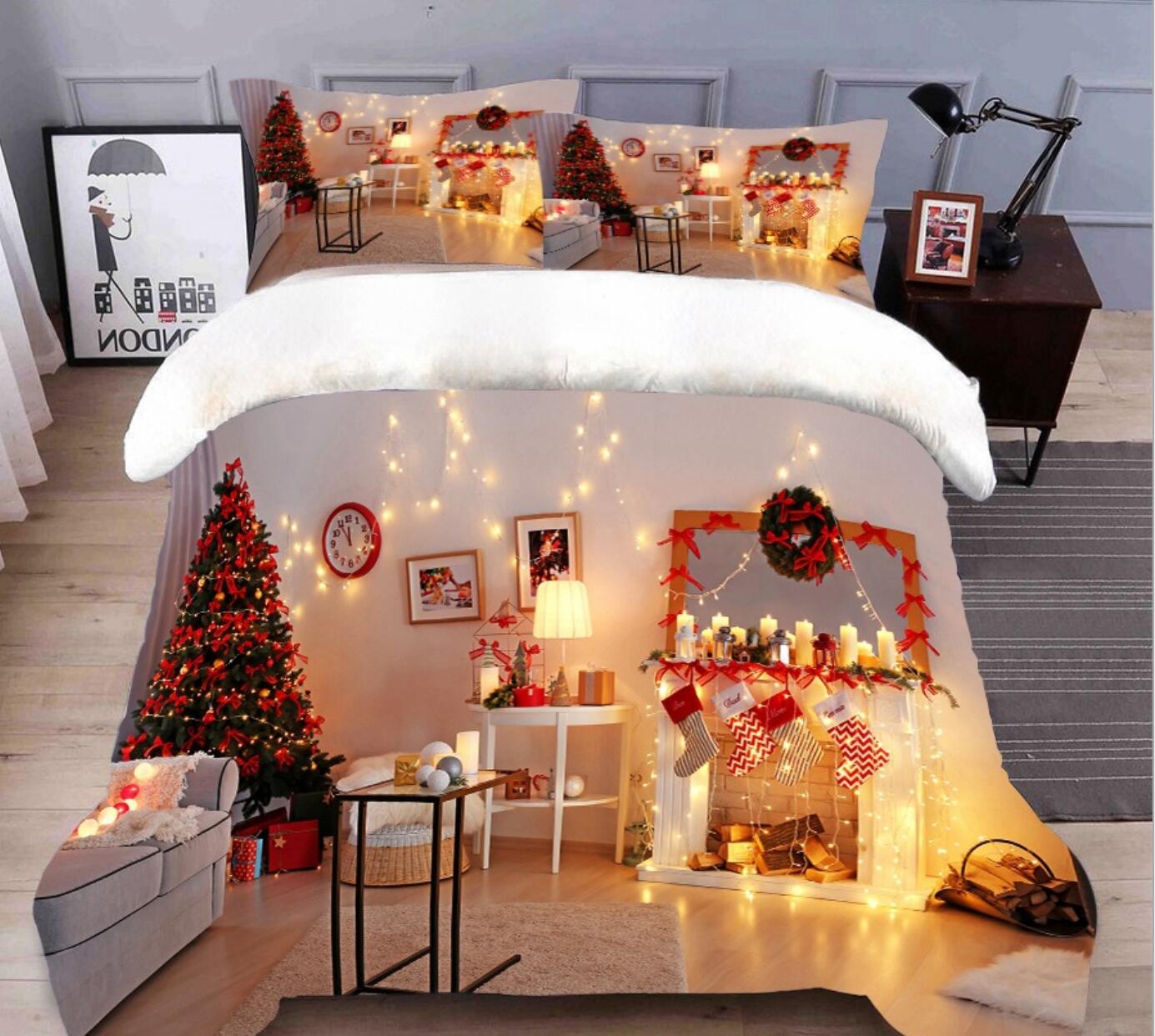 3D Christmas Tree 45202 Christmas Quilt Duvet Cover Xmas Bed Pillowcases