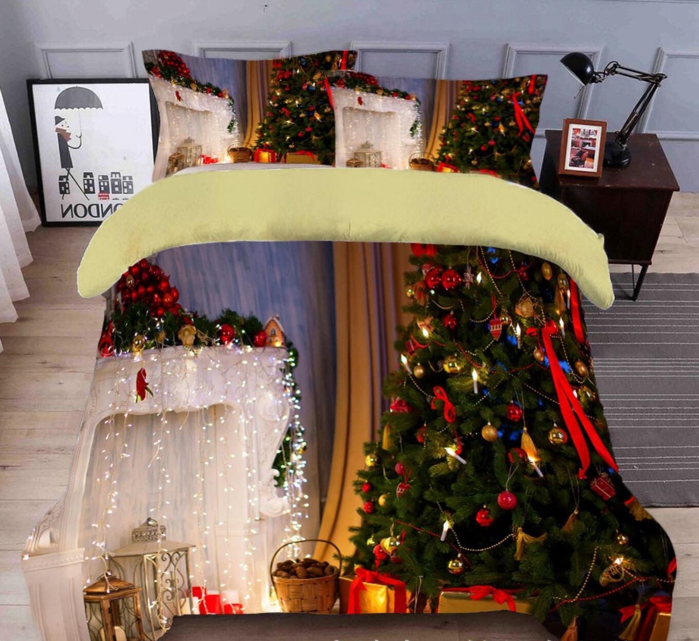 3D Christmas Tree 45205 Christmas Quilt Duvet Cover Xmas Bed Pillowcases