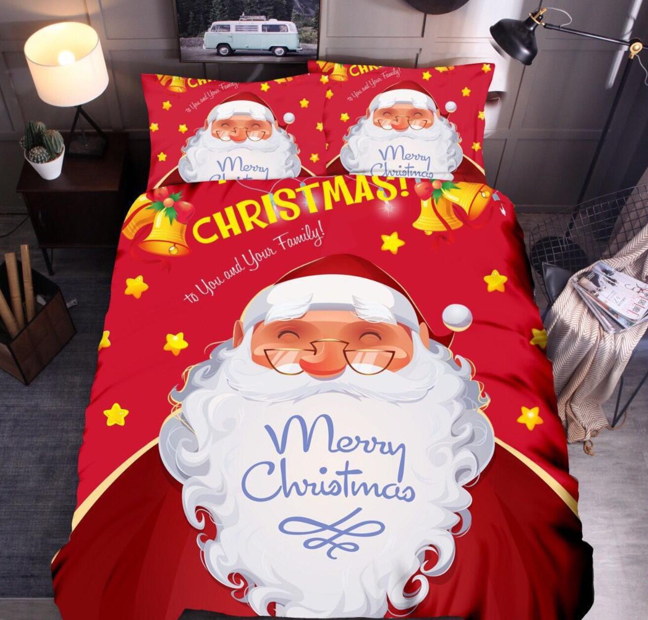 3D Santa Claus 45224 Christmas Quilt Duvet Cover Xmas Bed Pillowcases