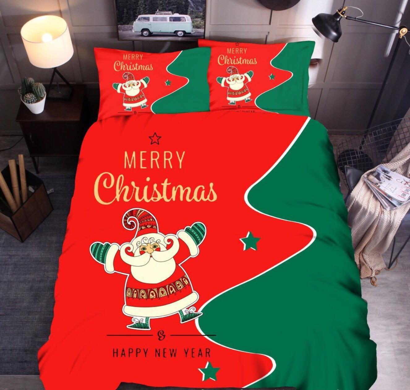 3D Santa Claus 45225 Christmas Quilt Duvet Cover Xmas Bed Pillowcases