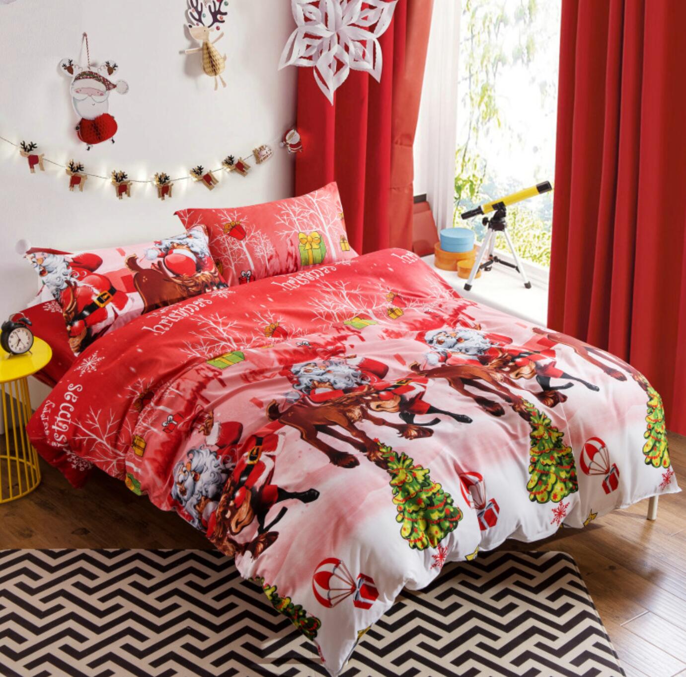 3D Santa Claus Pattern 45228 Christmas Quilt Duvet Cover Xmas Bed Pillowcases