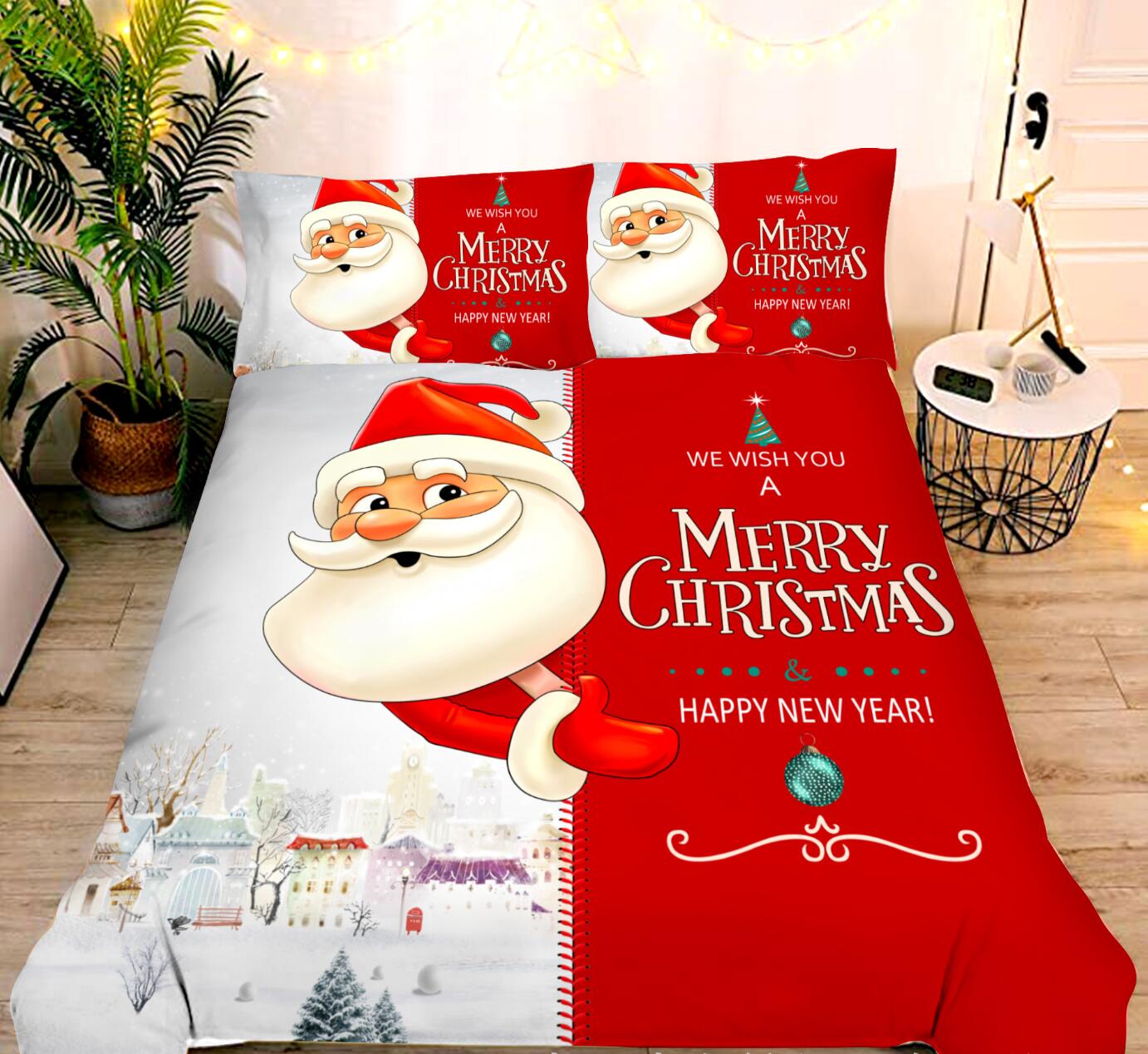 3D Santa Claus 45231 Christmas Quilt Duvet Cover Xmas Bed Pillowcases