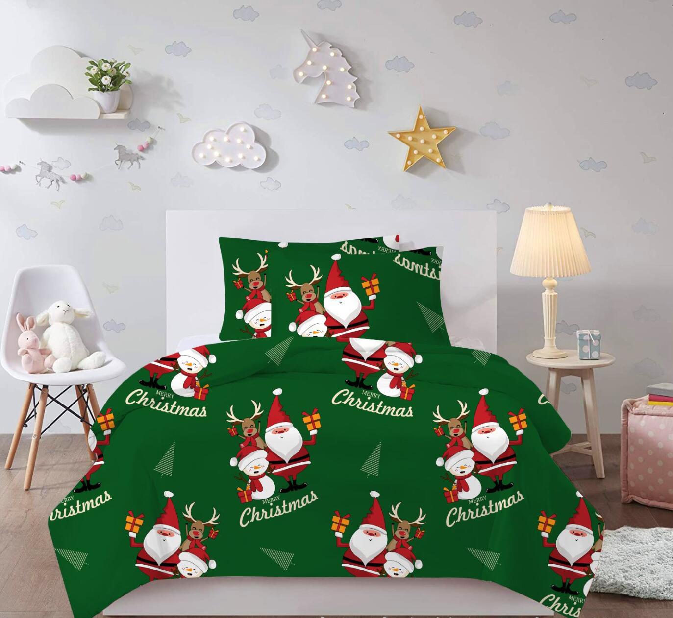 3D Green Santa Claus 45233 Christmas Quilt Duvet Cover Xmas Bed Pillowcases