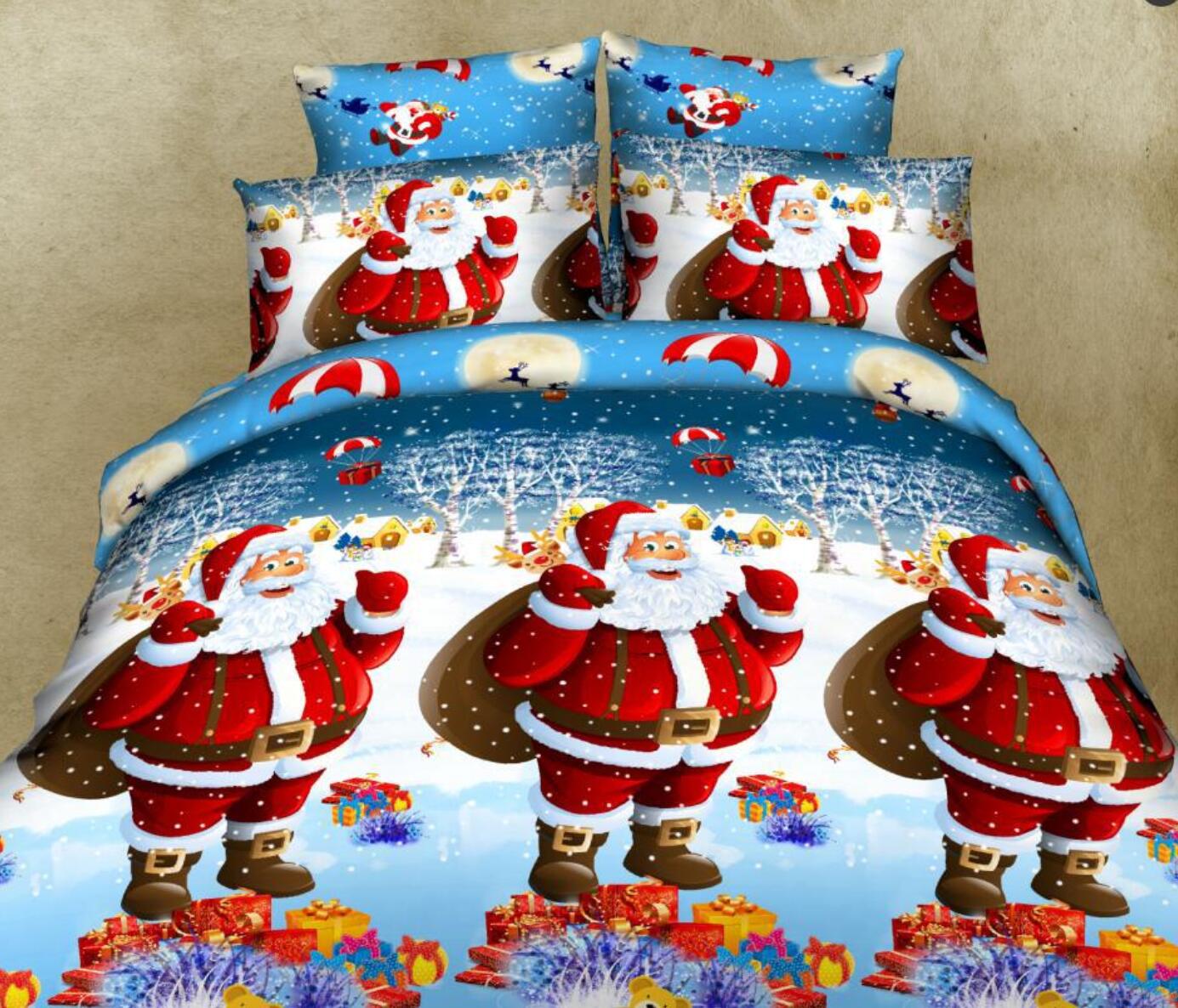 3D Santa Claus Pattern 46011 Christmas Quilt Duvet Cover Xmas Bed Pillowcases