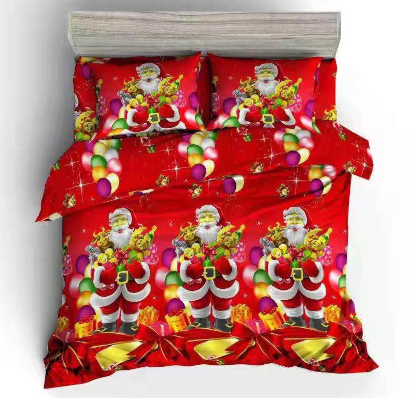 3D Santa Claus Pattern 46014 Christmas Quilt Duvet Cover Xmas Bed Pillowcases