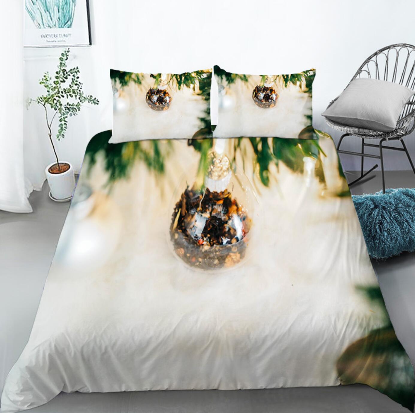 3D Ball Pendant 46026 Christmas Quilt Duvet Cover Xmas Bed Pillowcases