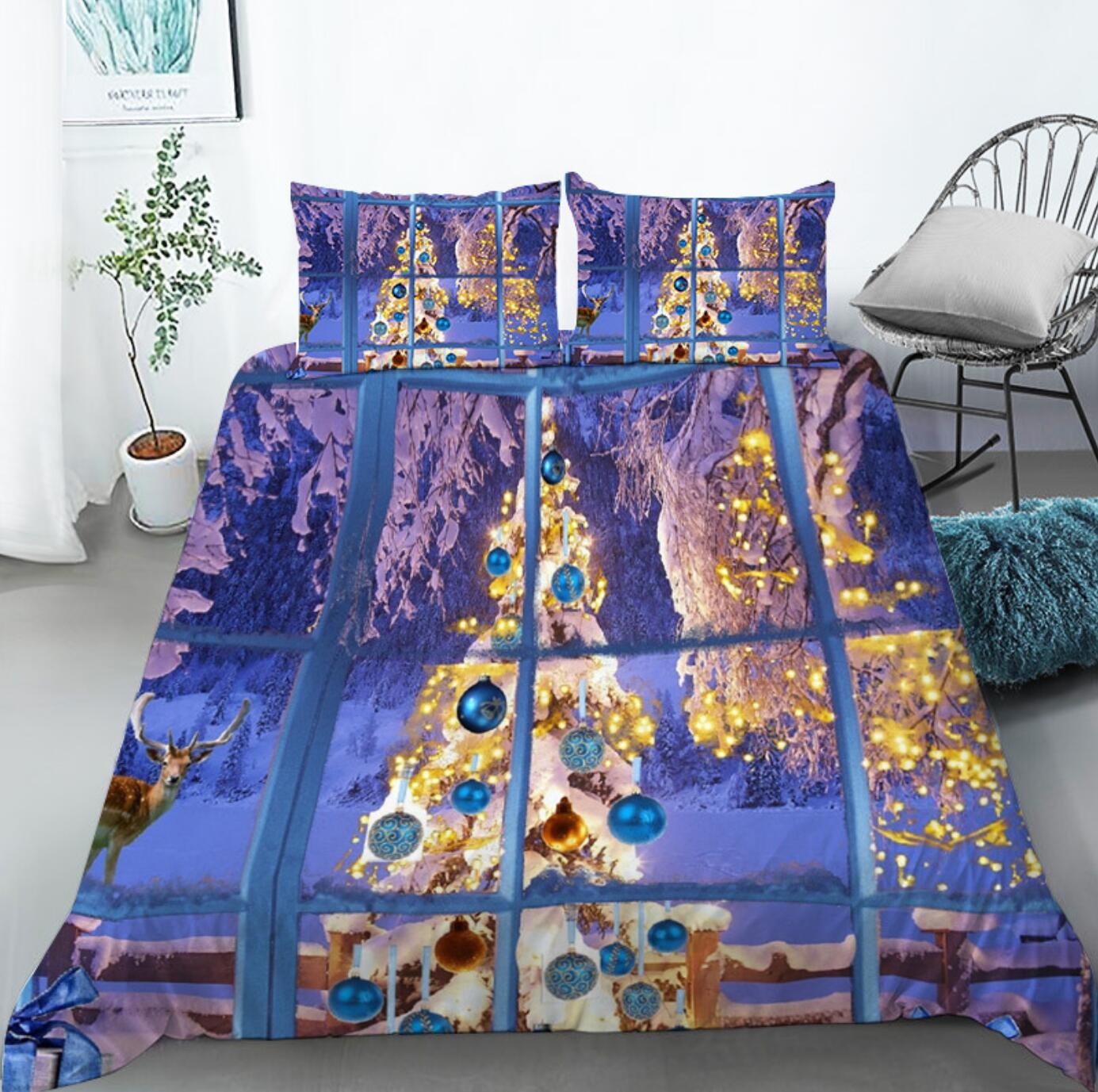 3D Christmas Tree 46028 Christmas Quilt Duvet Cover Xmas Bed Pillowcases