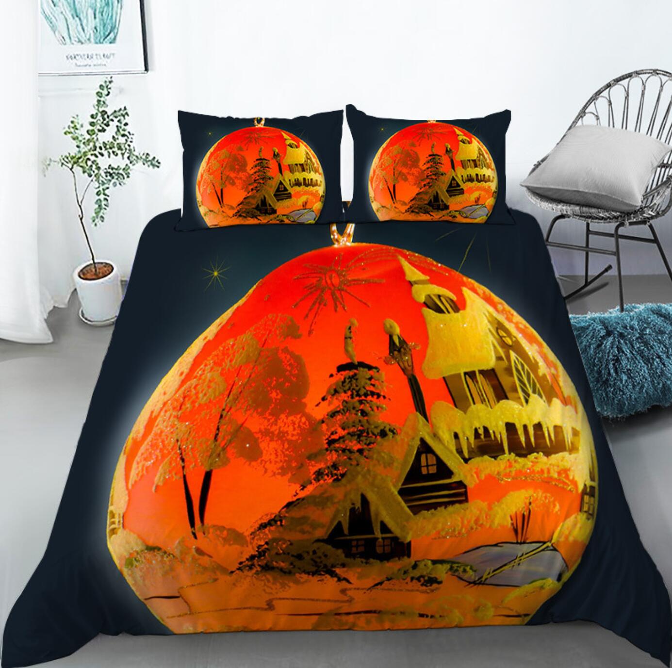 3D House Tree 46034 Christmas Quilt Duvet Cover Xmas Bed Pillowcases