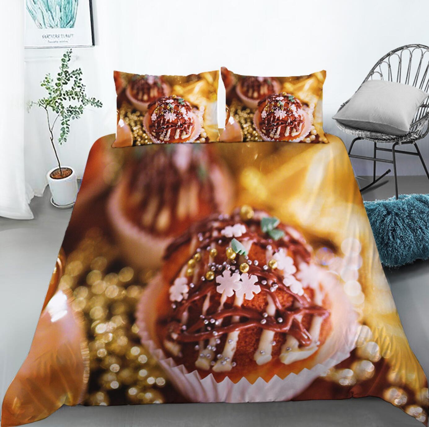 3D Christmas Cake 46035 Christmas Quilt Duvet Cover Xmas Bed Pillowcases