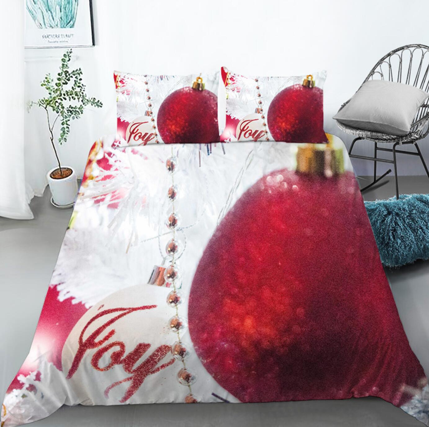 3D Red Ball 46037 Christmas Quilt Duvet Cover Xmas Bed Pillowcases