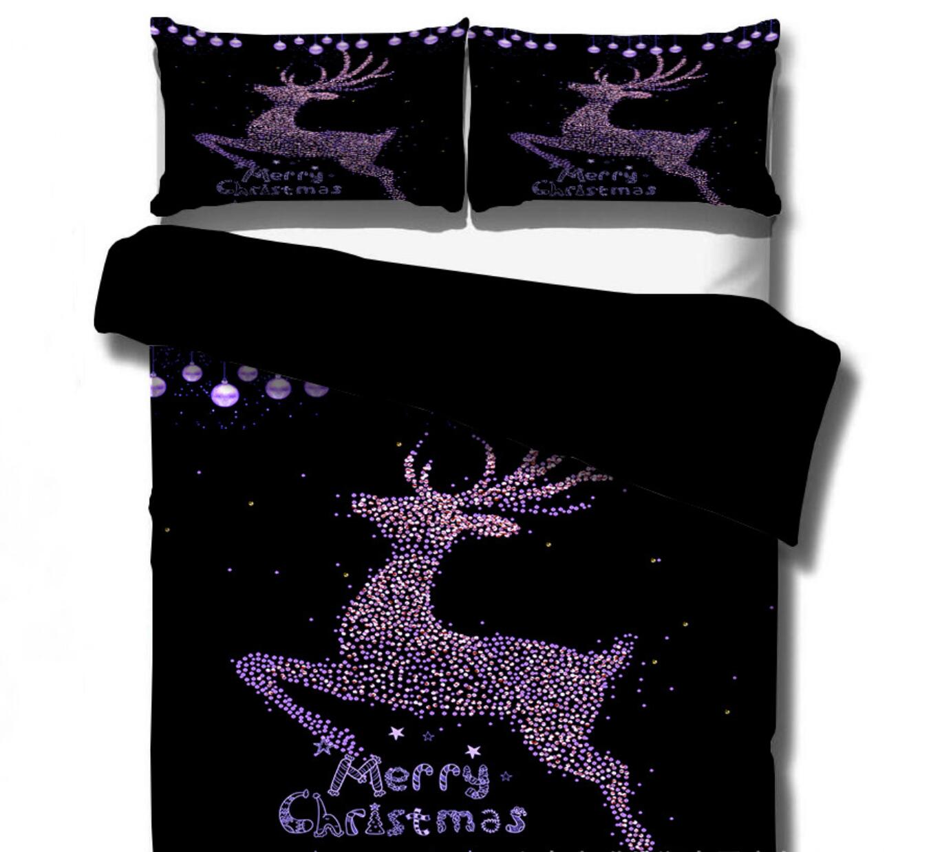 3D Deer 46039 Christmas Quilt Duvet Cover Xmas Bed Pillowcases
