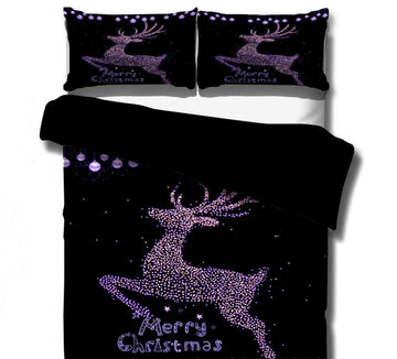 3D Deer 46039 Christmas Quilt Duvet Cover Xmas Bed Pillowcases
