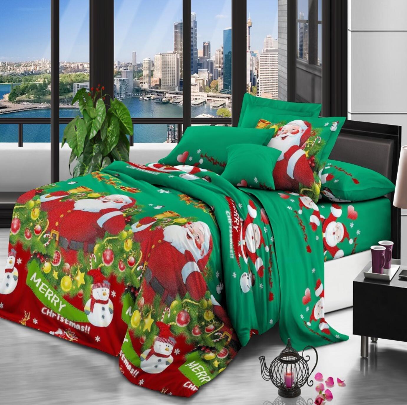 3D Santa Claus Pattern 46056 Christmas Quilt Duvet Cover Xmas Bed Pillowcases