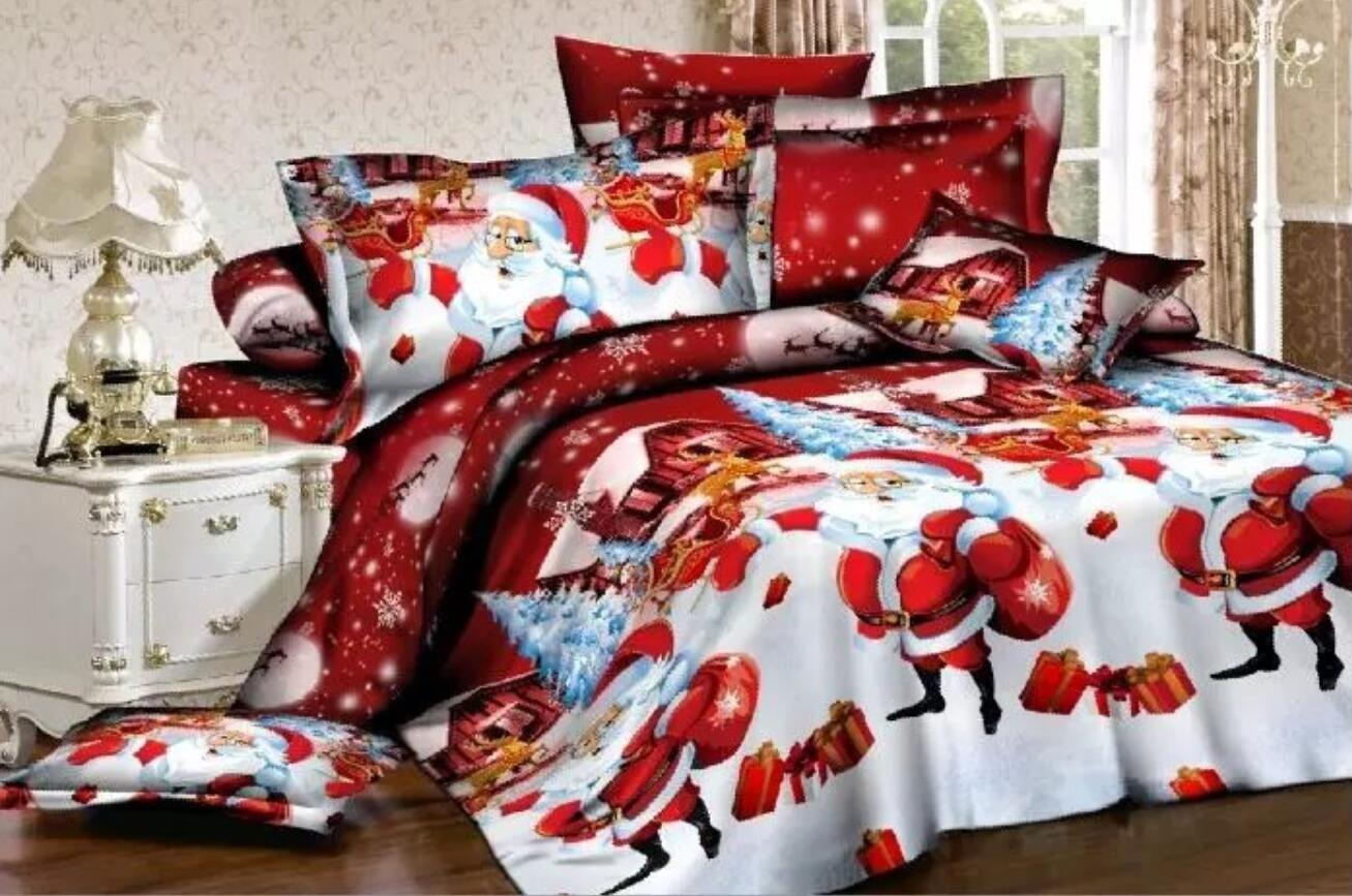3D Santa Claus Pattern 46058 Christmas Quilt Duvet Cover Xmas Bed Pillowcases