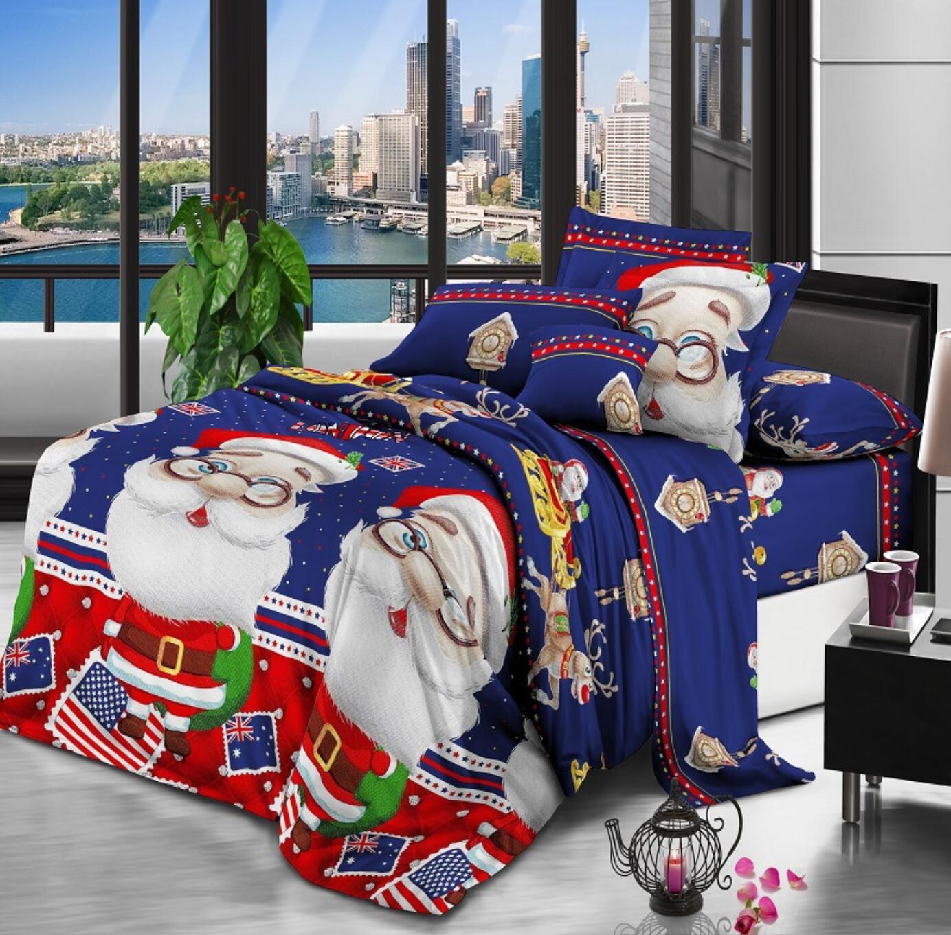 3D Santa Claus Pattern 46059 Christmas Quilt Duvet Cover Xmas Bed Pillowcases