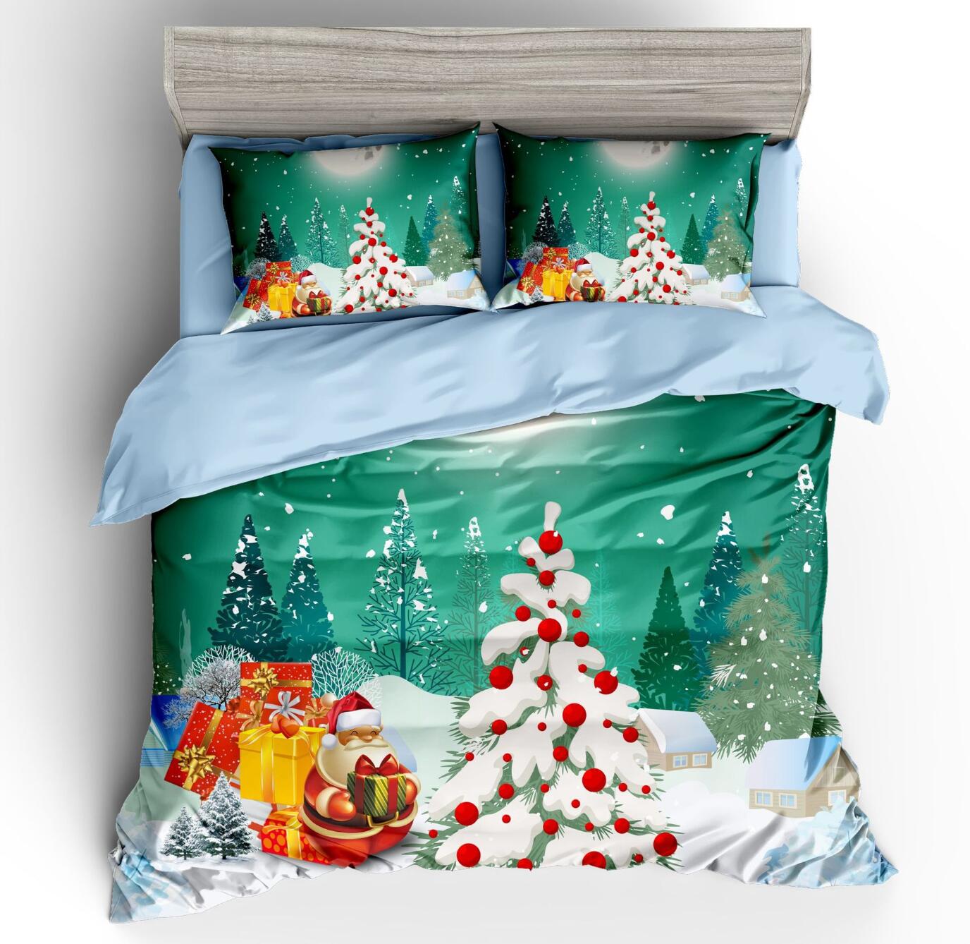 3D Christmas Tree Gift 46066 Christmas Quilt Duvet Cover Xmas Bed Pillowcases