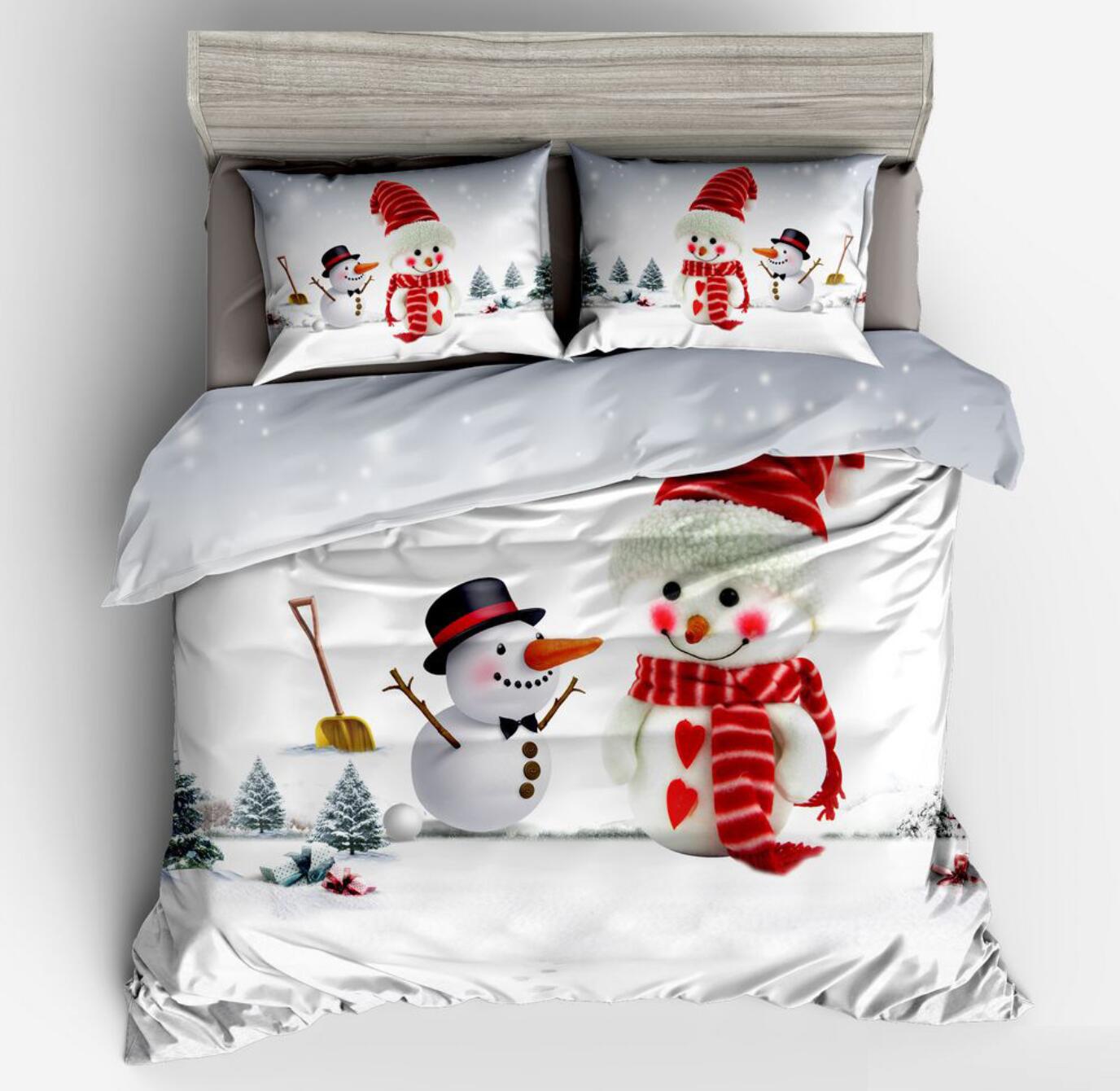 3D Snowman 46072 Christmas Quilt Duvet Cover Xmas Bed Pillowcases