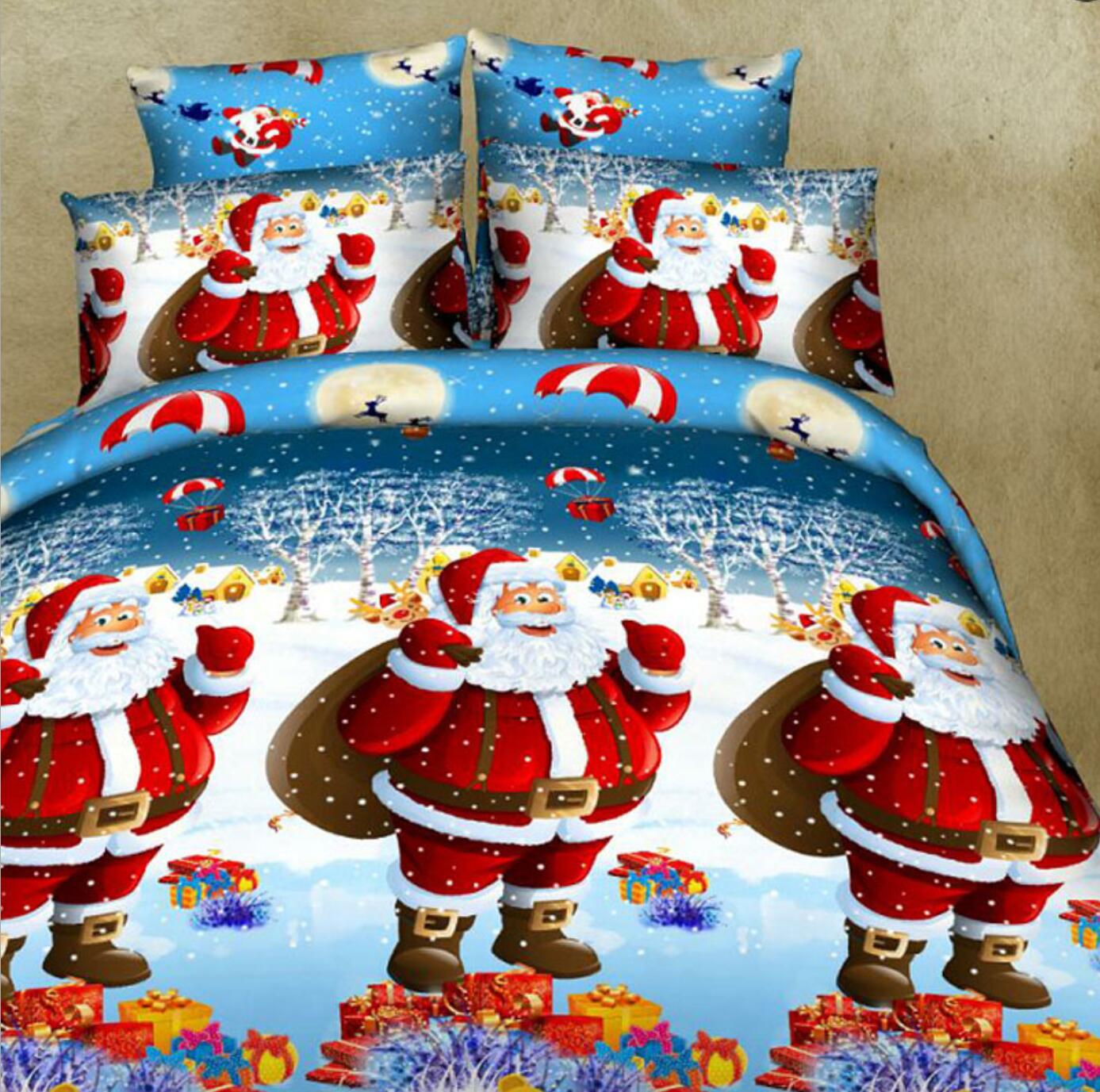 3D Santa Claus 46080 Christmas Quilt Duvet Cover Xmas Bed Pillowcases