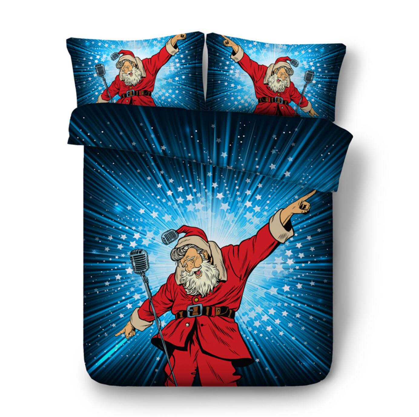 3D Santa Claus Singing 46083 Christmas Quilt Duvet Cover Xmas Bed Pillowcases