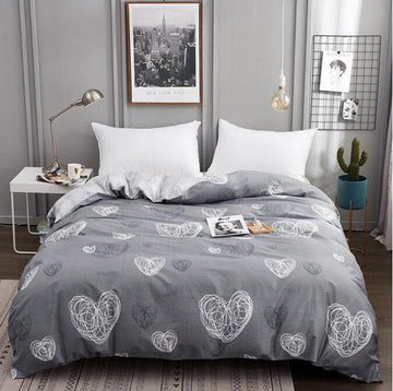 3D White Love 3129 Bed Pillowcases Quilt