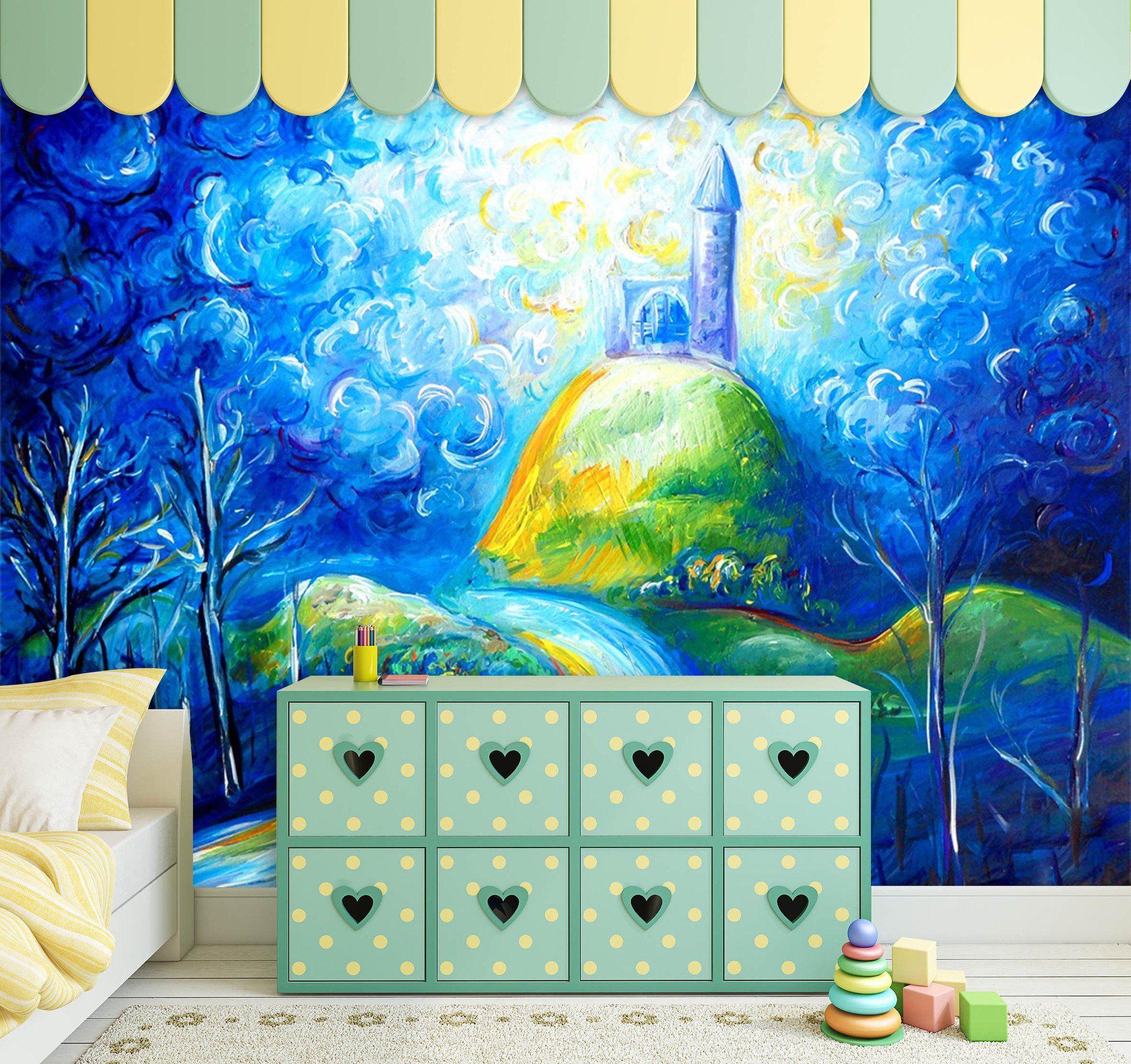 3D Color Painting Castle 2 Wallpaper AJ Wallpaper 