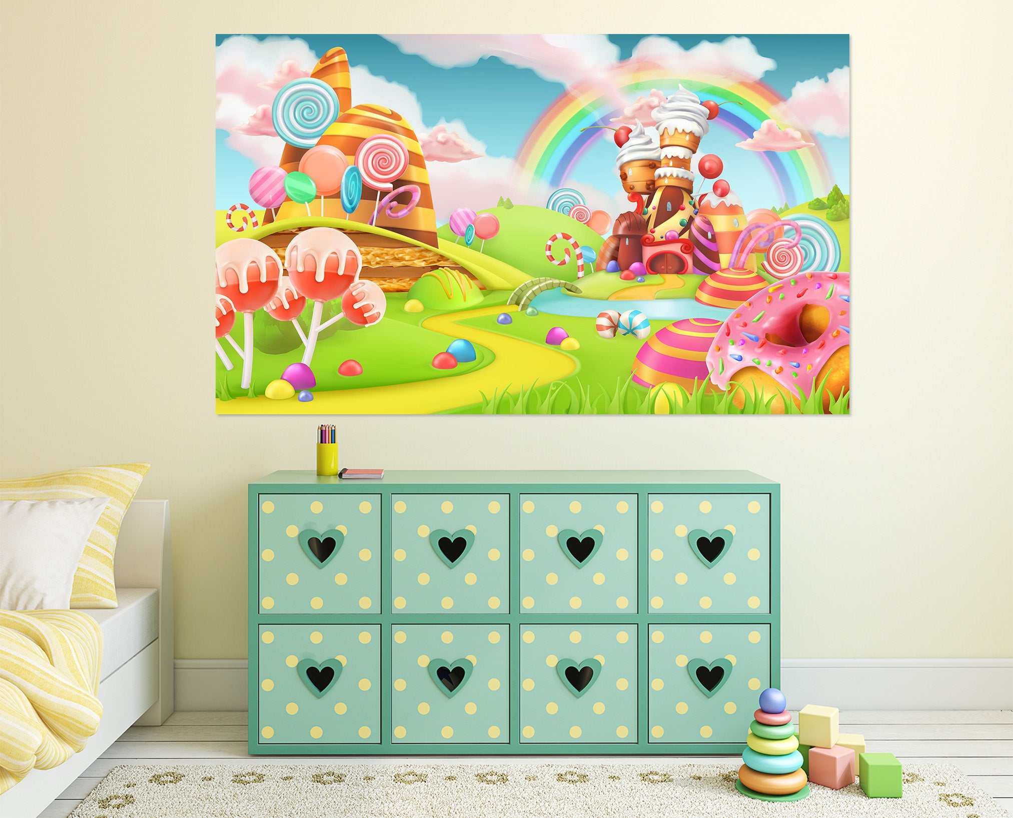 3D Rainbow Lollipop 1040 Wall Sticker