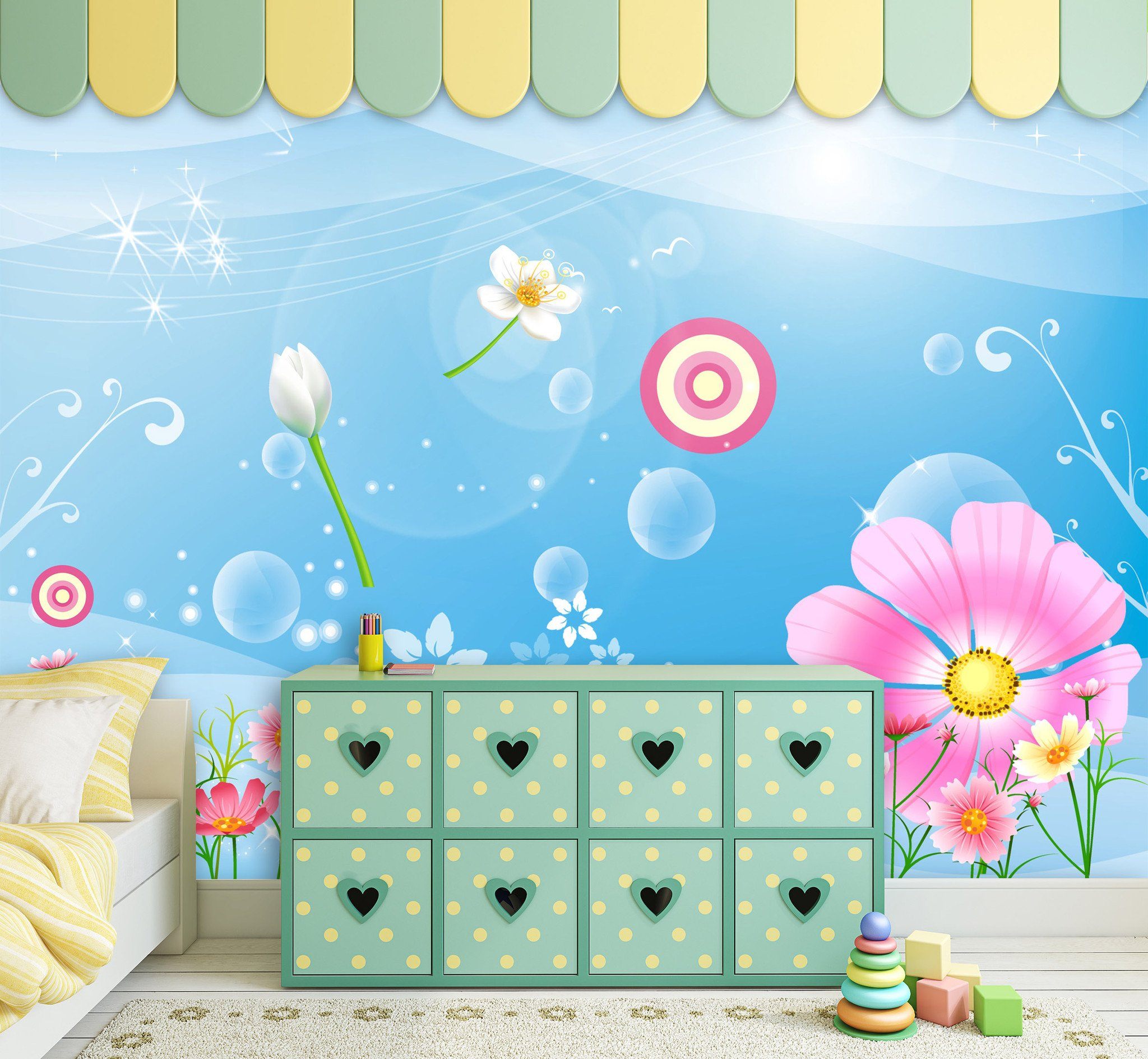 3D Sunshine Sky And Beauty Flower 23 Wallpaper AJ Wallpaper 