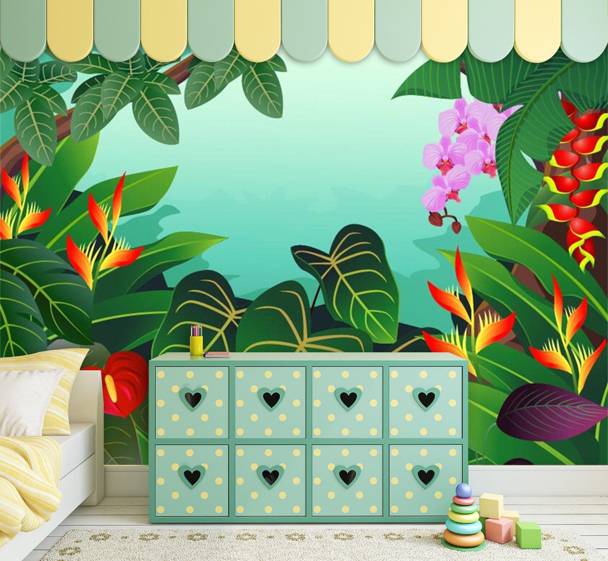 3D Green Leaves Flower 52 Wallpaper AJ Wallpaper 