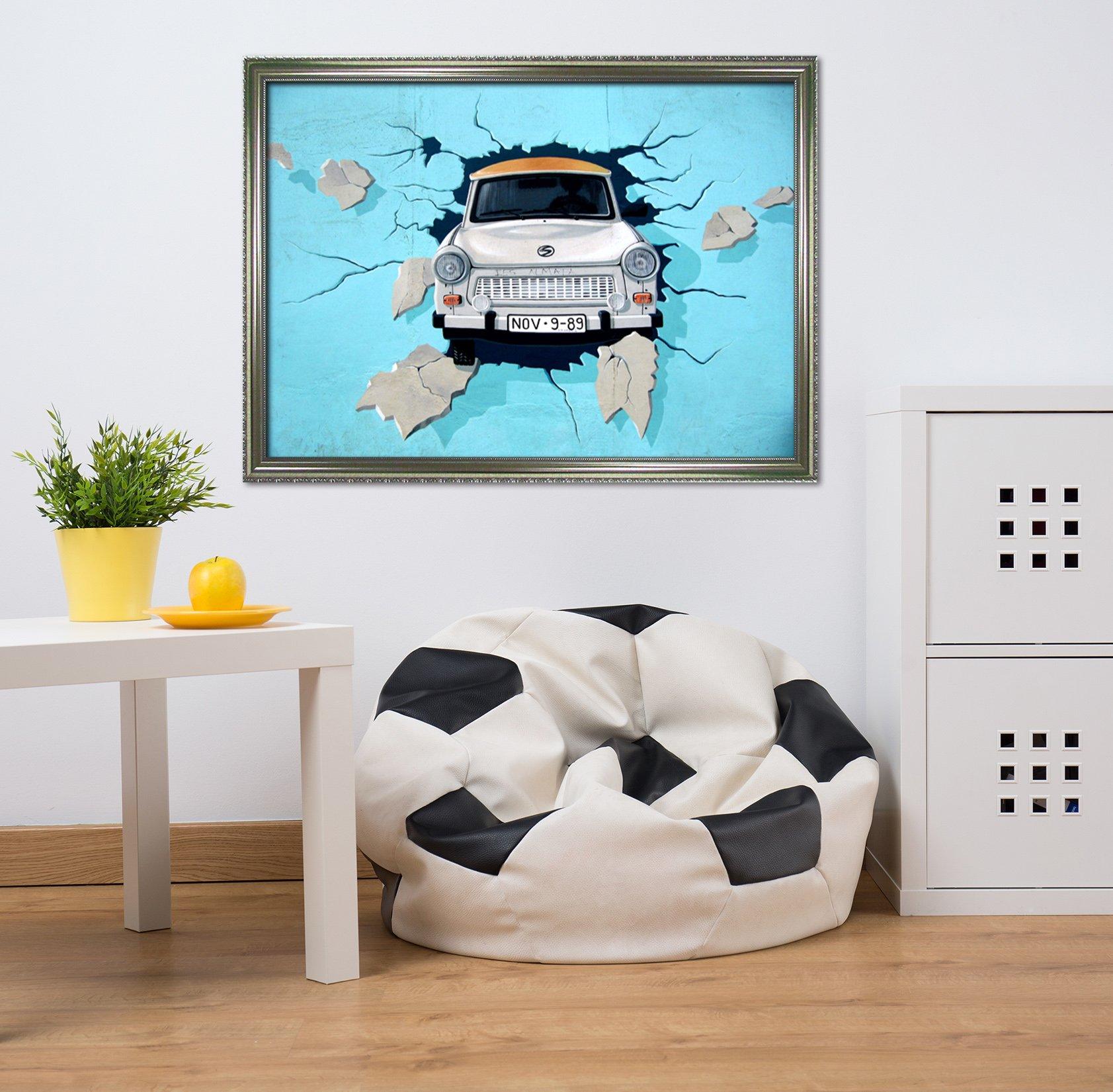 3D Broken Wall 015 Fake Framed Print Painting Wallpaper AJ Creativity Home 