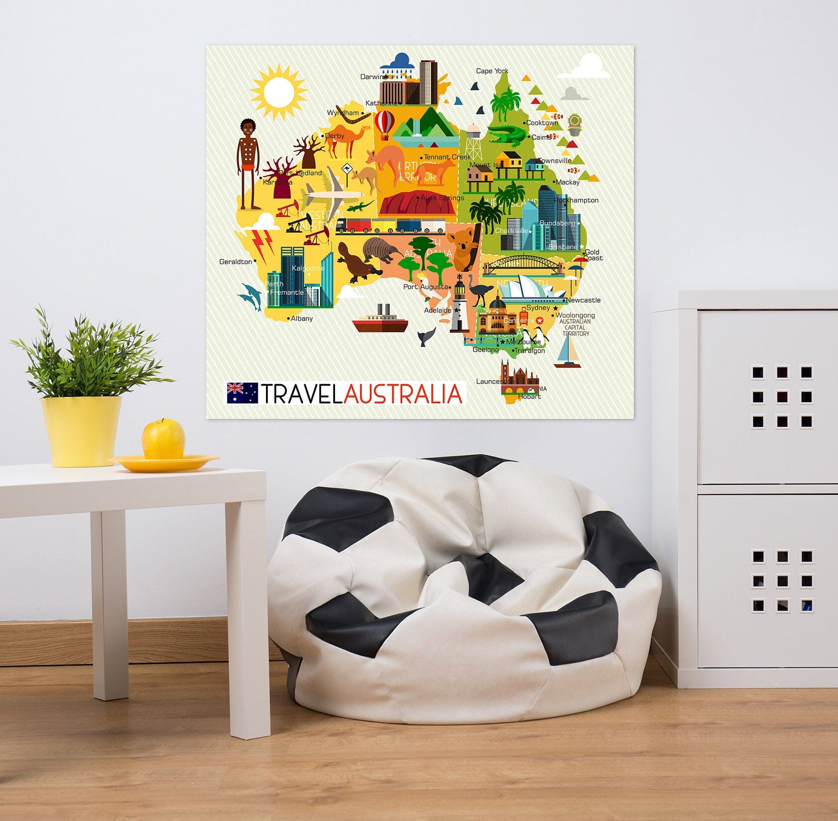 3D Color Houses 233 World Map Wall Sticker Wallpaper AJ Wallpaper 2 